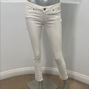 Paige Skyline Ankle Leg Slim Stretch White Women’s Jeans Sise 26